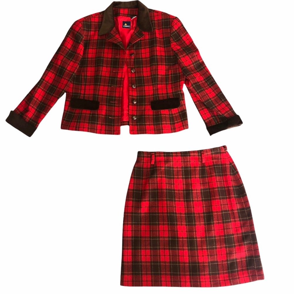 Vintage 90s Plaid Co Ord Set